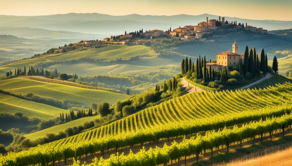 Toskanische Landschaft um Montepulciano